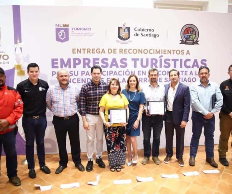 Reconocen a empresas que ayudaron a combatir incendios