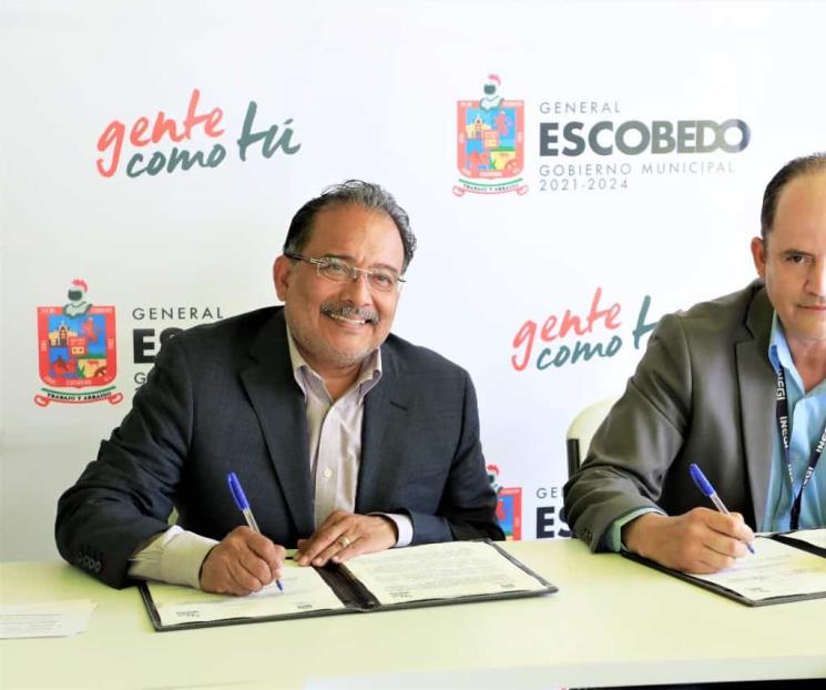 Firman convenio Escobedo y el INEGI