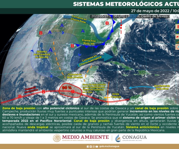 Este fin de semana podría formarse el ciclón Agatha