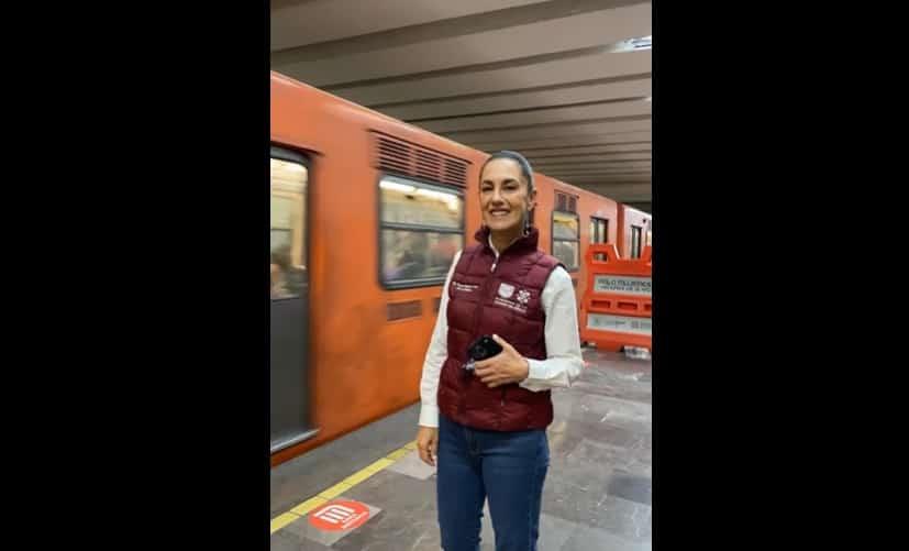 Sheinbaum viaja en Metro para llegar a gabinete de seguridad