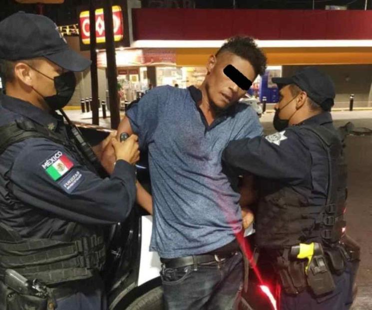 Lo detienen por causar daños en gasolinera