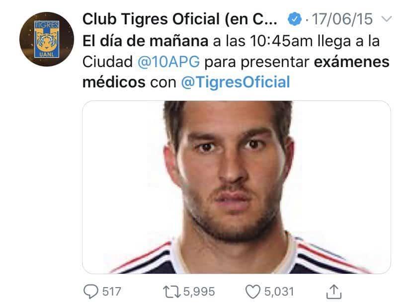 Ya son 7 años del fichaje de Gignac con Tigres