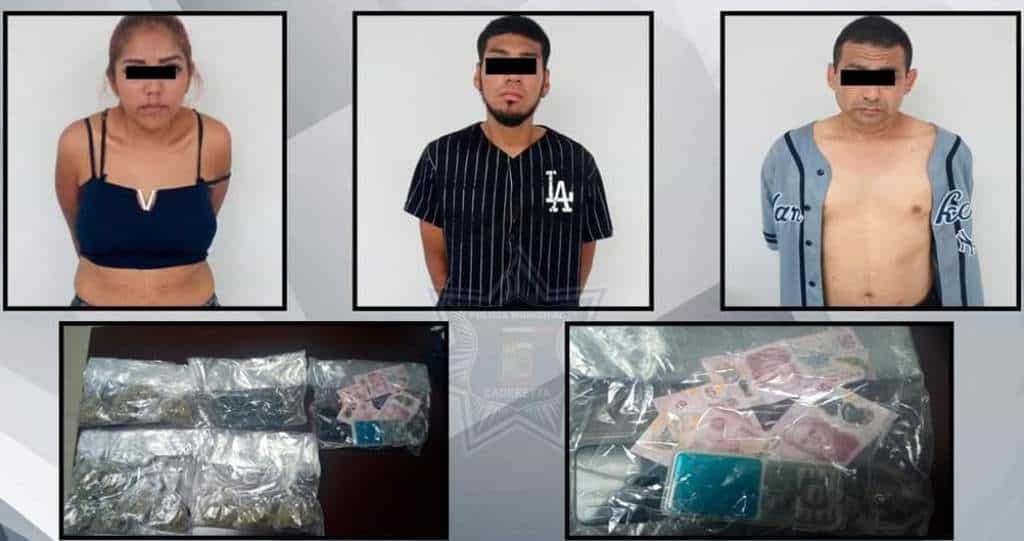 lograron la detención de un trio, que se dedicaba a la venta de droga en Cadereyta