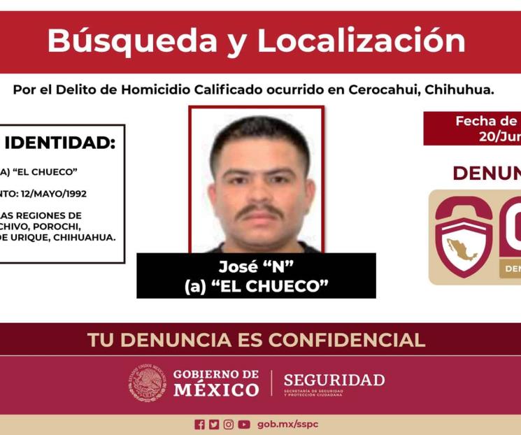 SSPC pide apoyo a EU para localizar y detener a El Chueco