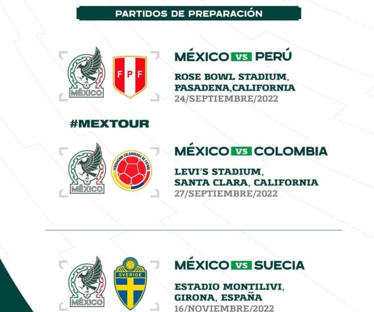 Se probará el Tri ante Suecia, Colombia y Perú