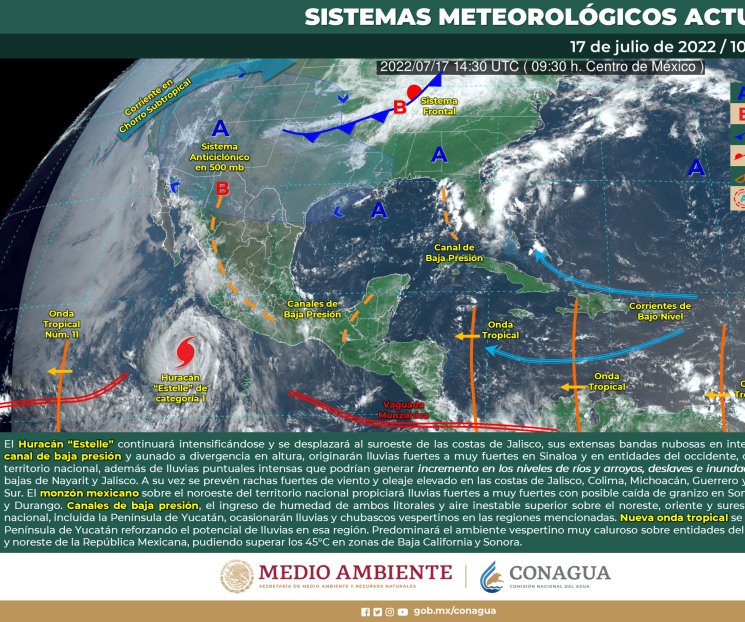 Estelle se intensifica a huracán categoría 1