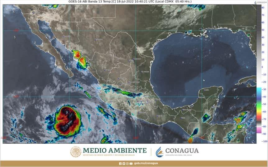 Huracán Estelle provocará lluvias intensas para tres estados Huracán Estelle provocará lluvias intensas para tres estados