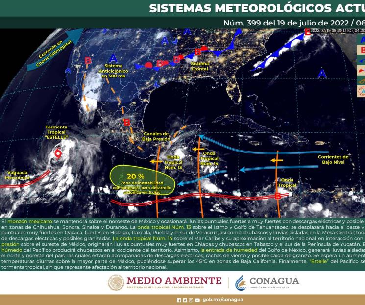 Estelle se debilita a tormenta tropical Estelle se debilita a tormenta tropical