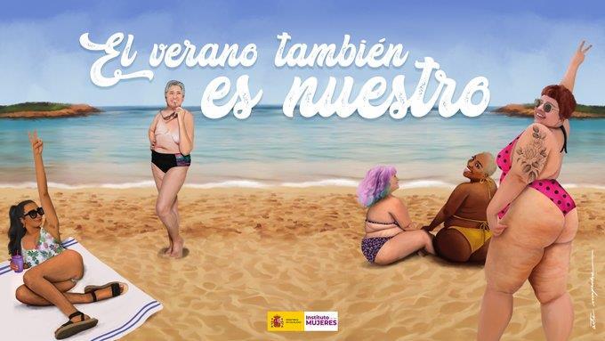 Modelo con prótesis exhibe a Gobierno español