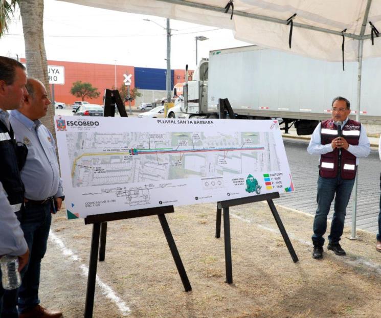 Inicia Escobedo construcción de drenaje pluvial