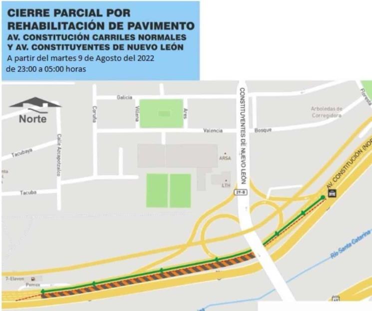 Rehabilitarán Av. Constitución; aplicarán cierres viales