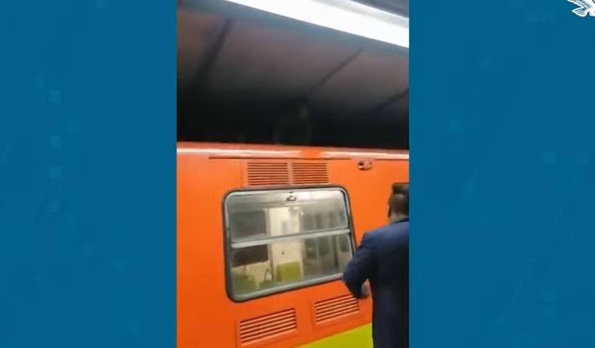 Detienen a hombre por subir a techo de tren en Línea 8
