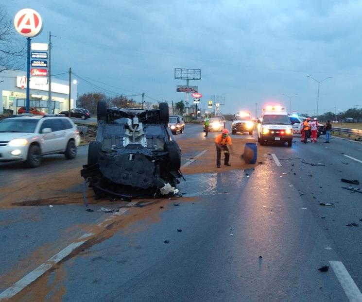 Se registra choque volcadura en Guadalupe