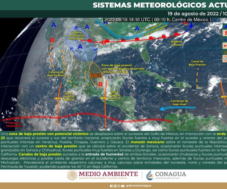 Prevén formación de depresión tropical en el Golfo de México