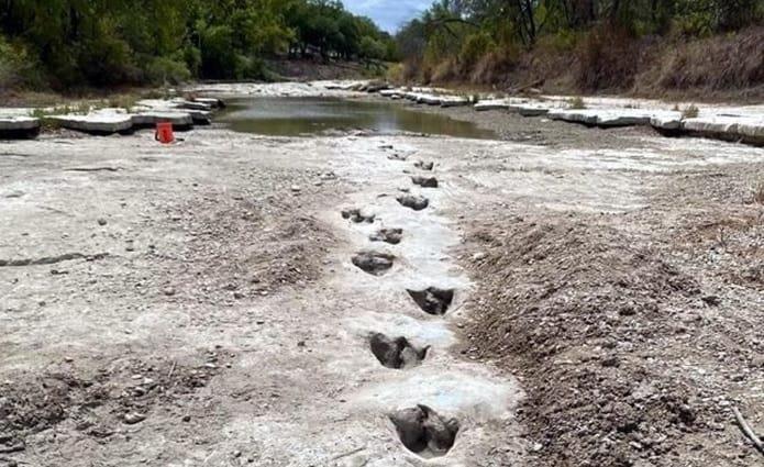 Sequía deja al descubierto huellas de dinosaurios en Texas