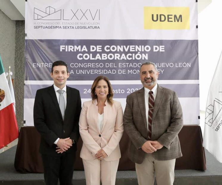 Firman convenio Congreso del Estado y la UDEM