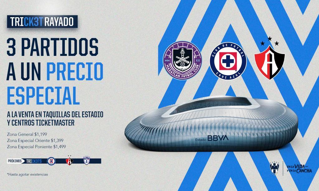 Ofrece Rayados 3 juegos a afición con precios preferenciales