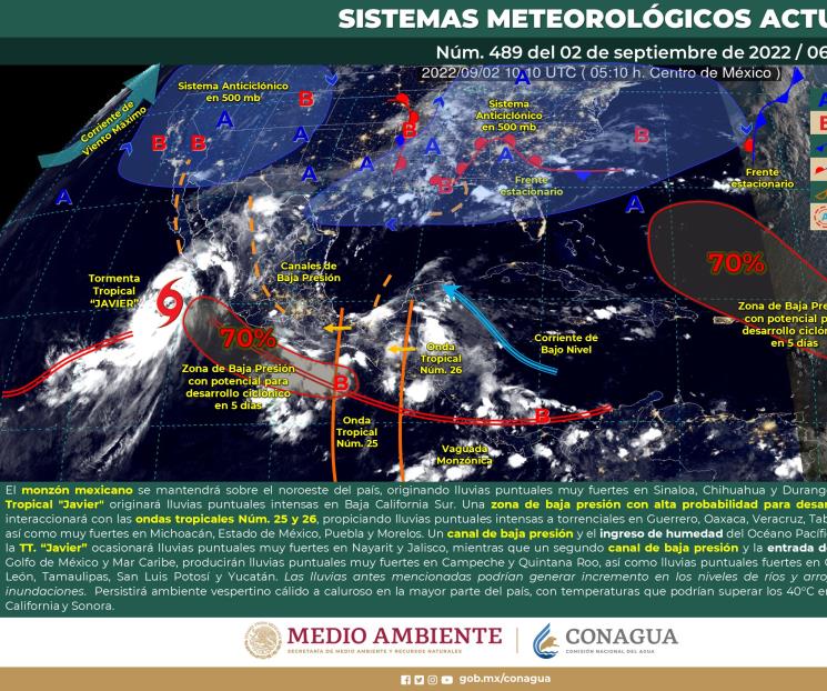 Depresión tropical Once-E se intensificó