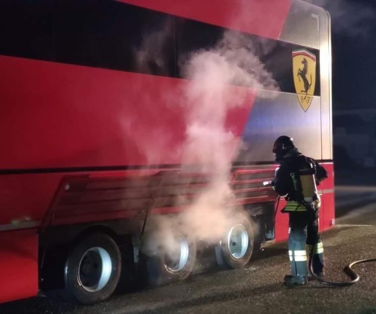 Se incendia camión de Ferrari previo al GP de Monza