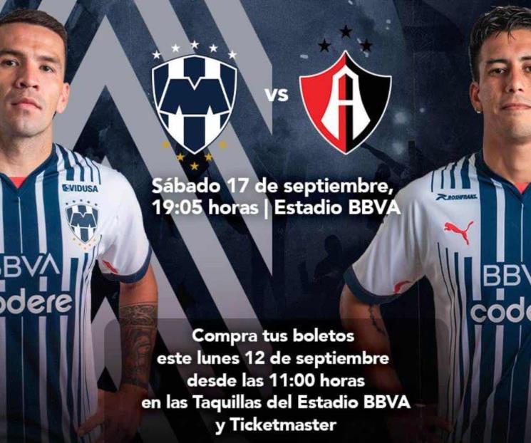 Inicia la venta libre para el Rayados vs Atlas