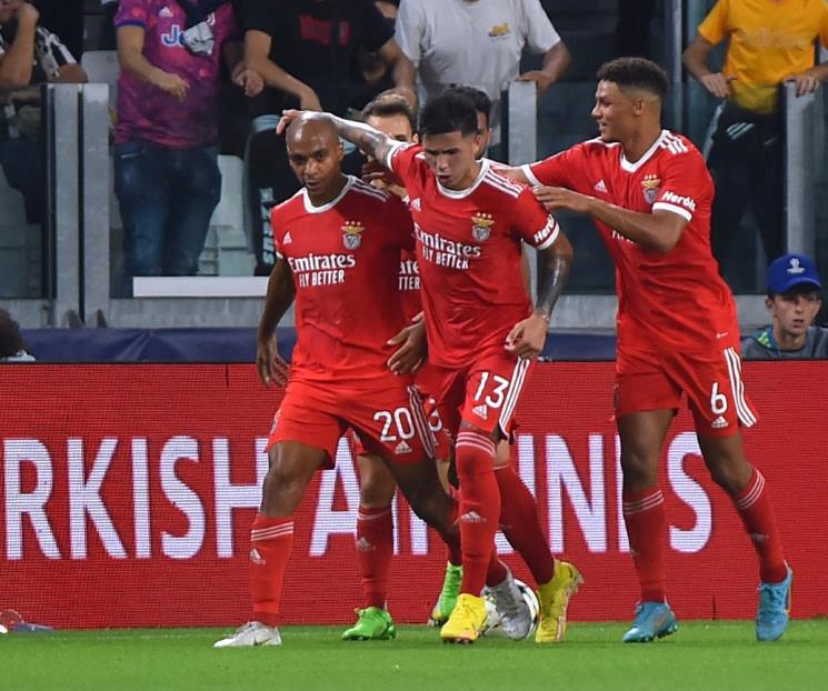 Sorprende Benfica y vence en Italia a la Juventus