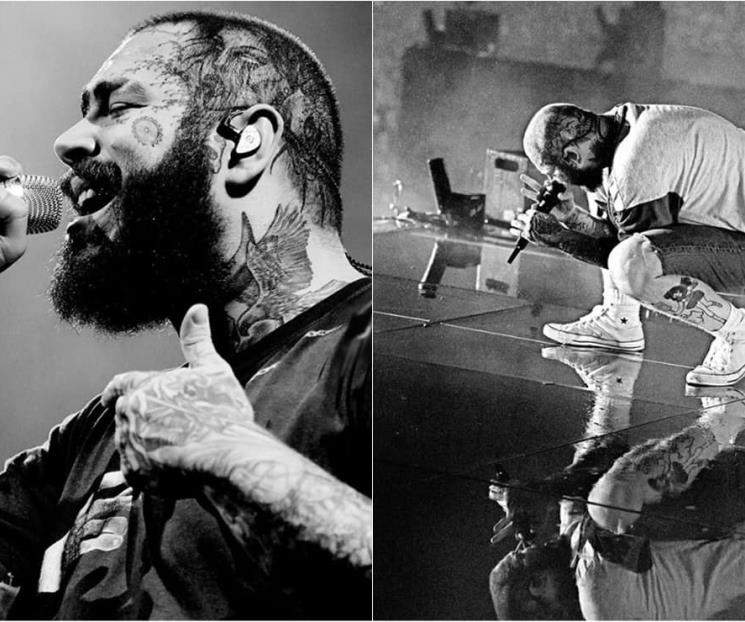 Post Malone acaba concierto, pese a lesión en las costillas
