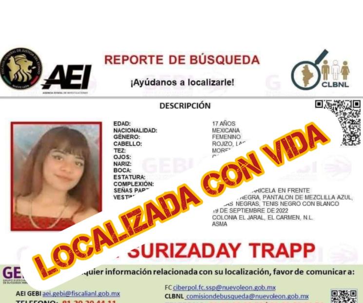 Localizan con vida a menor extraviada en San Nicolás