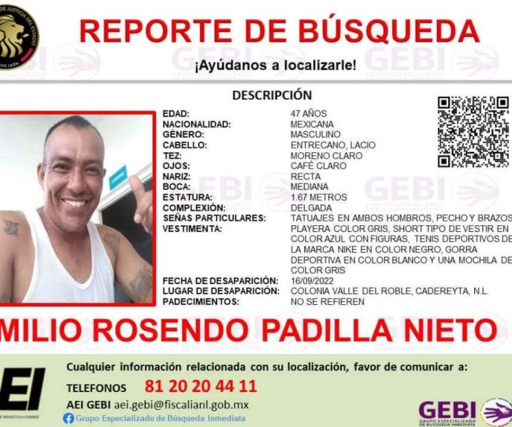 Indagan presunto secuestro de hombre en Cadereyta