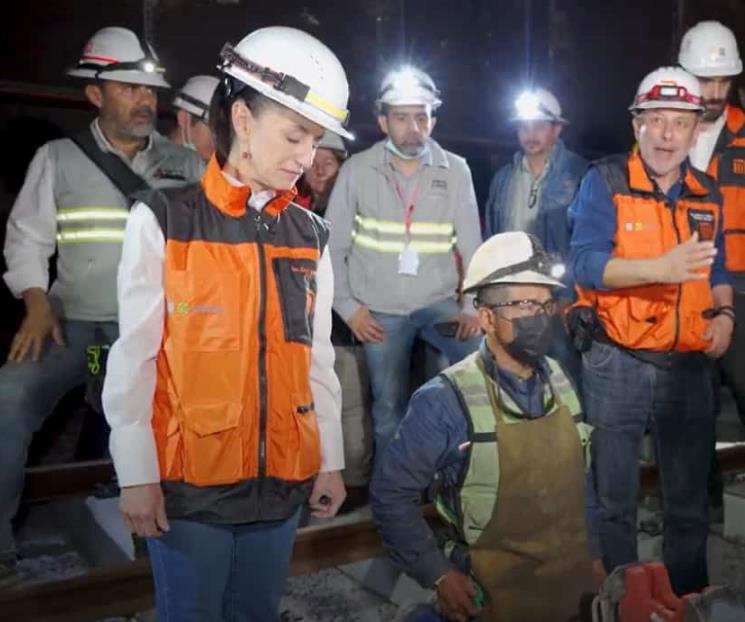 Sheinbaum muestra los avances en remodelación de la Línea 1