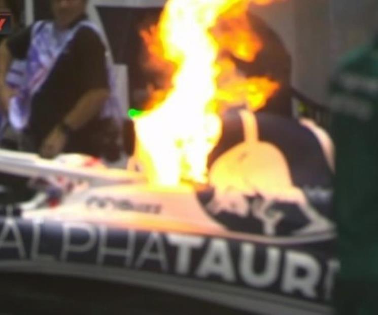 Se incendia monoplaza de Pierre Gasly