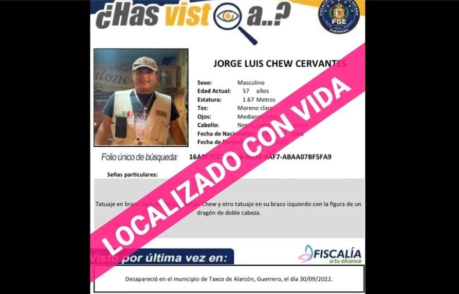 Localizan con vida al reportero Jorge Luis Chew Localizan con vida al reportero Jorge Luis Chew