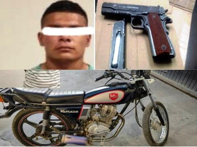 Conducía motocicleta robada, lo detienen