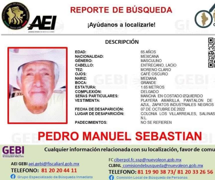 Buscan a hombre desaparecido