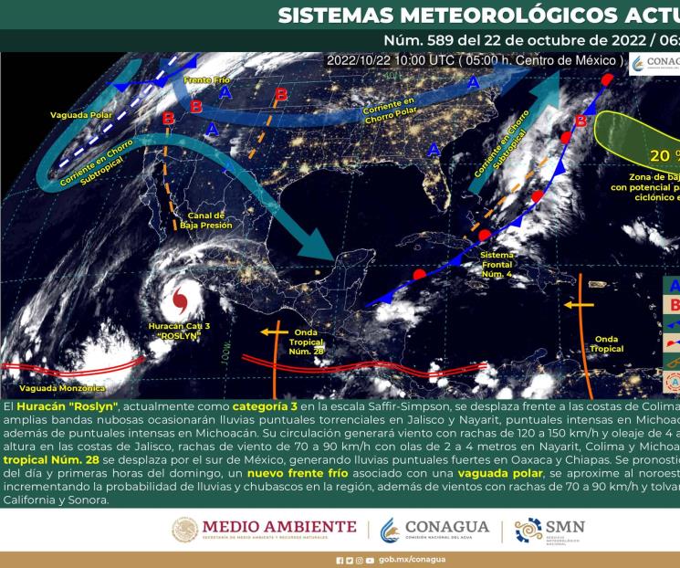 Roslyn ya es huracán categoría 3 Roslyn ya es huracán categoría 3