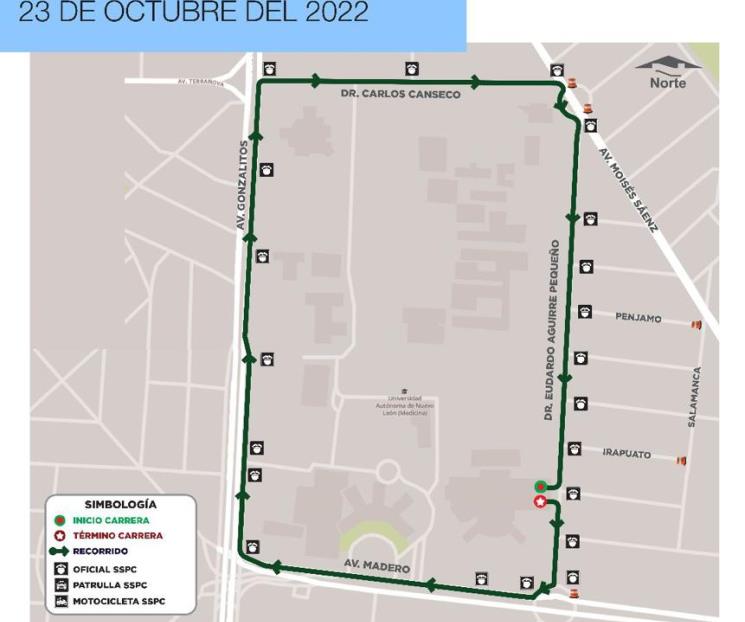 Implementan cierres viales por carreras Implementan cierres viales por carreras