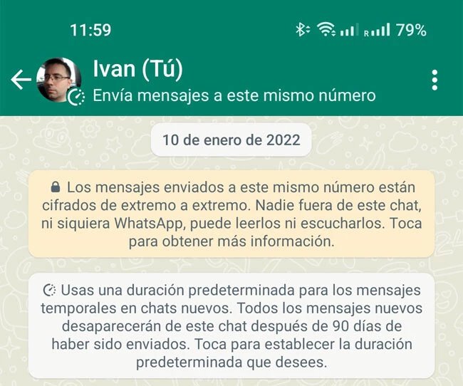 Última novedad de WhatsApp te facilita hablar contigo mismo
