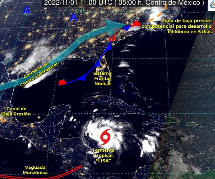 Se acerca a territorio mexicano tormenta tropical Lisa