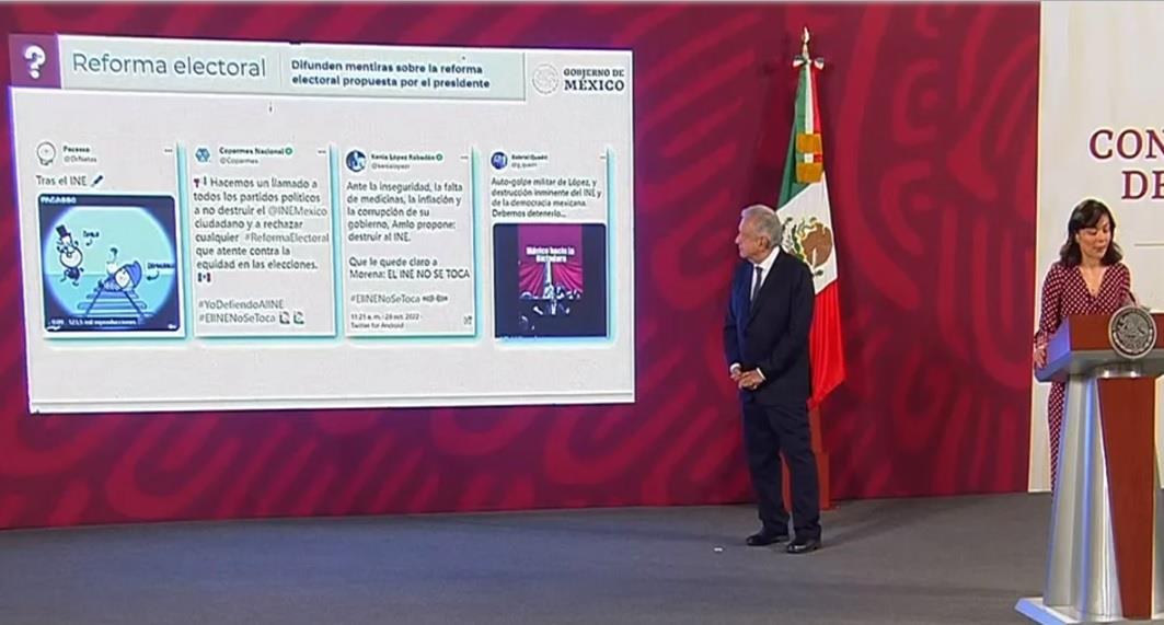 Acusa gobierno federal campaña de desinformación contra RE