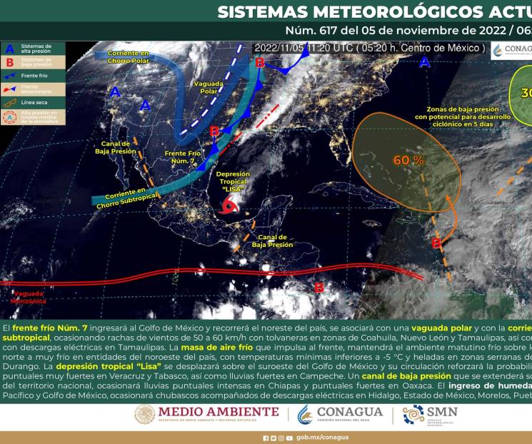 Frente frío 7 recorrerá estos estados