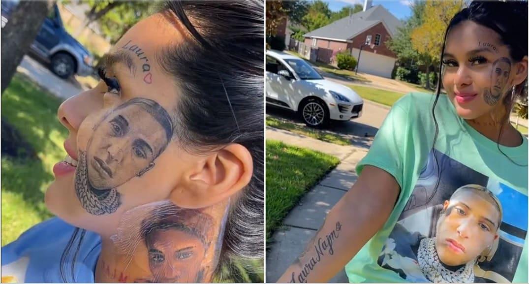 Tiktoker se tatúa rostro de su pareja infiel en la mejilla