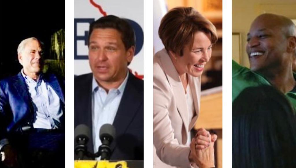 Reeligen a Abbott y DeSantis;Healey gana Massachusetts