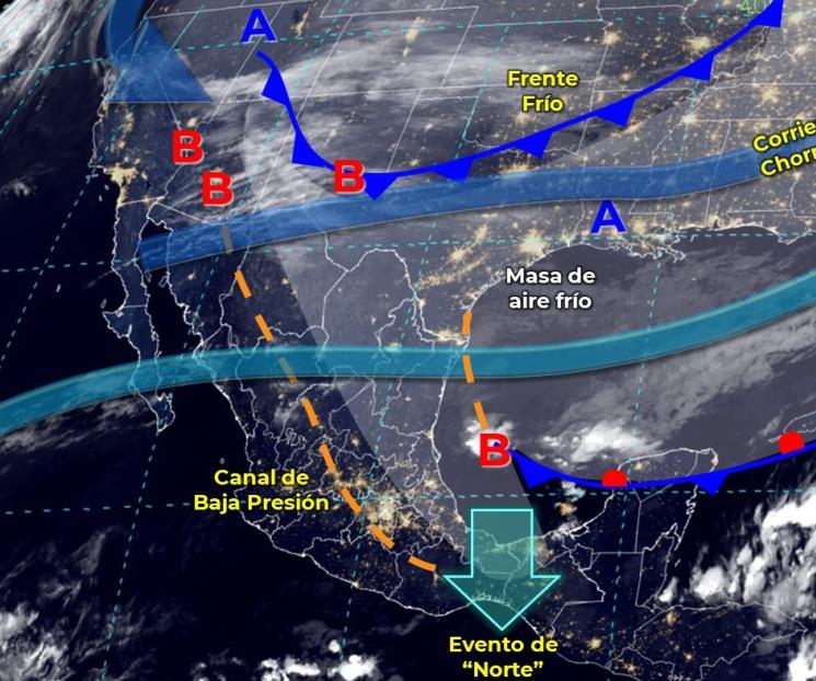 Continúan las lluvias por el Frente Frío número 9