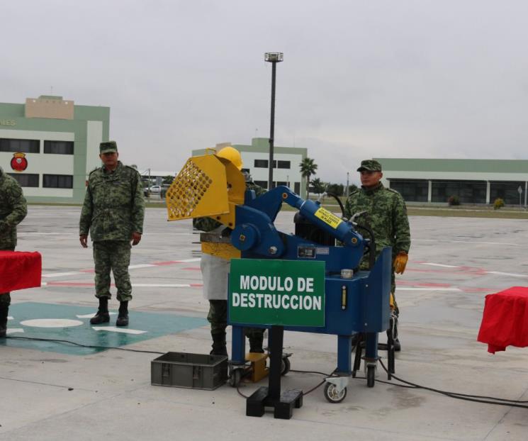 Destruyen armamento decomisado