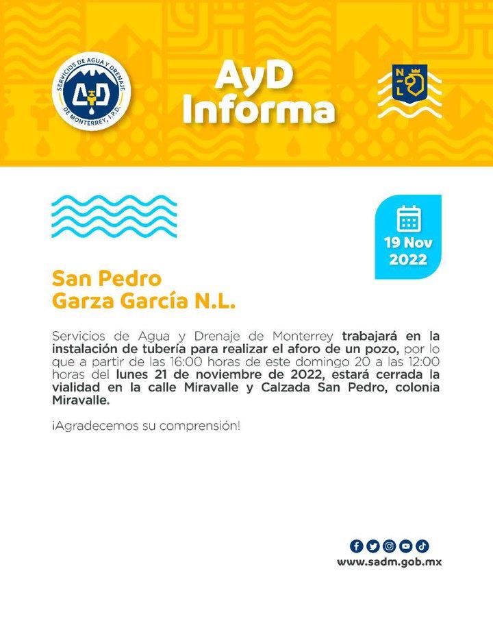 Cerrarán Calle Miravalle y Calzada San Pedro