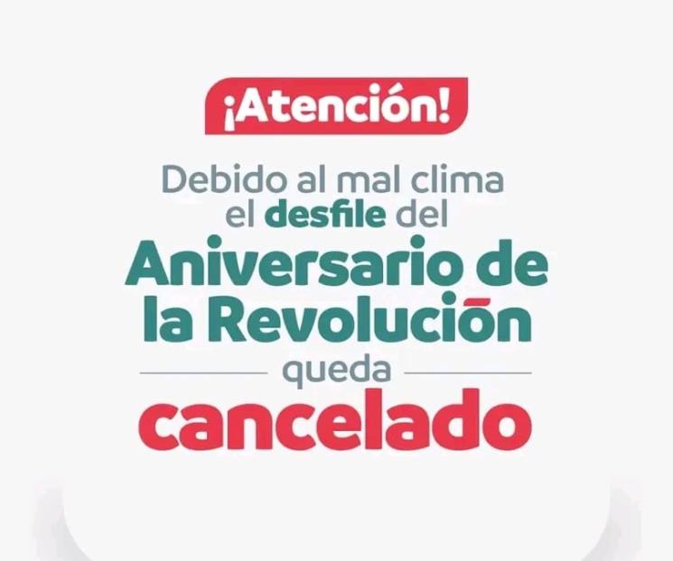 Cancelan Desfile de la Revolución