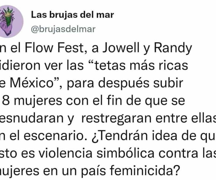 Feministas denuncian cosificación de la mujer en Flow Fest