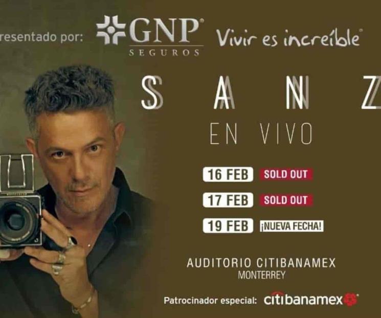 Anuncia Alejandro Sanz tercera fecha para Monterrey