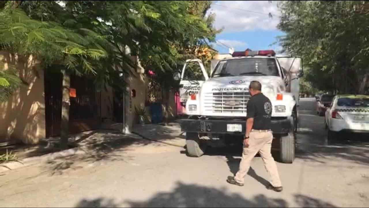 Reportaron el incendio de un cilindro de gas LP en el interior de una vivienda