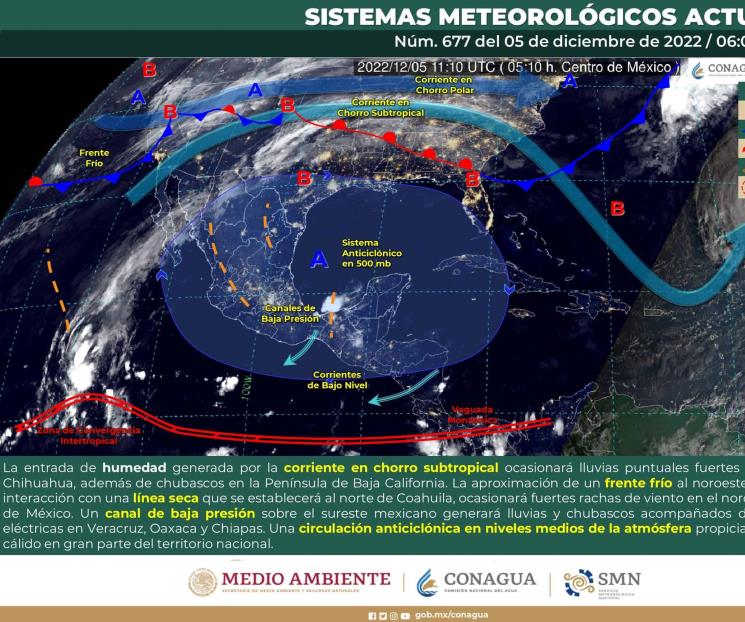 Este lunes se esperan lluvias fuertes en Sonora y Chihuahua