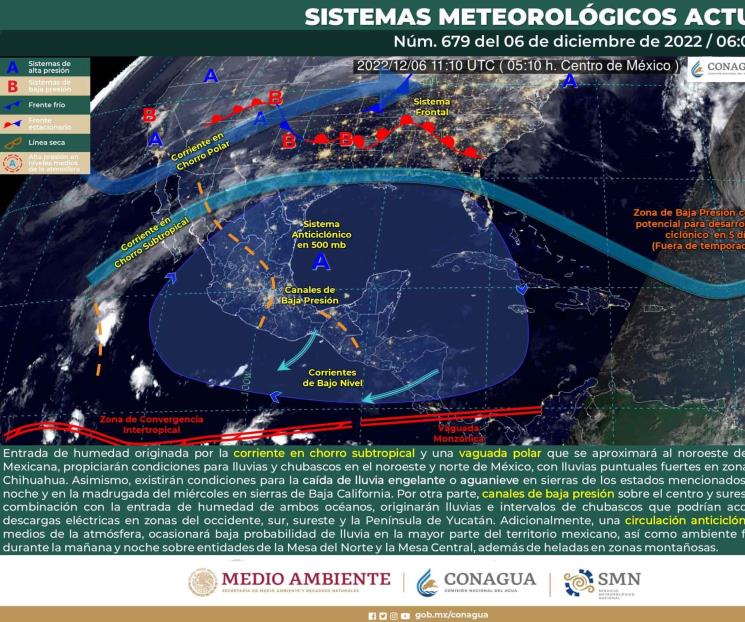 Se prevé caída de aguanieve en 3 estados